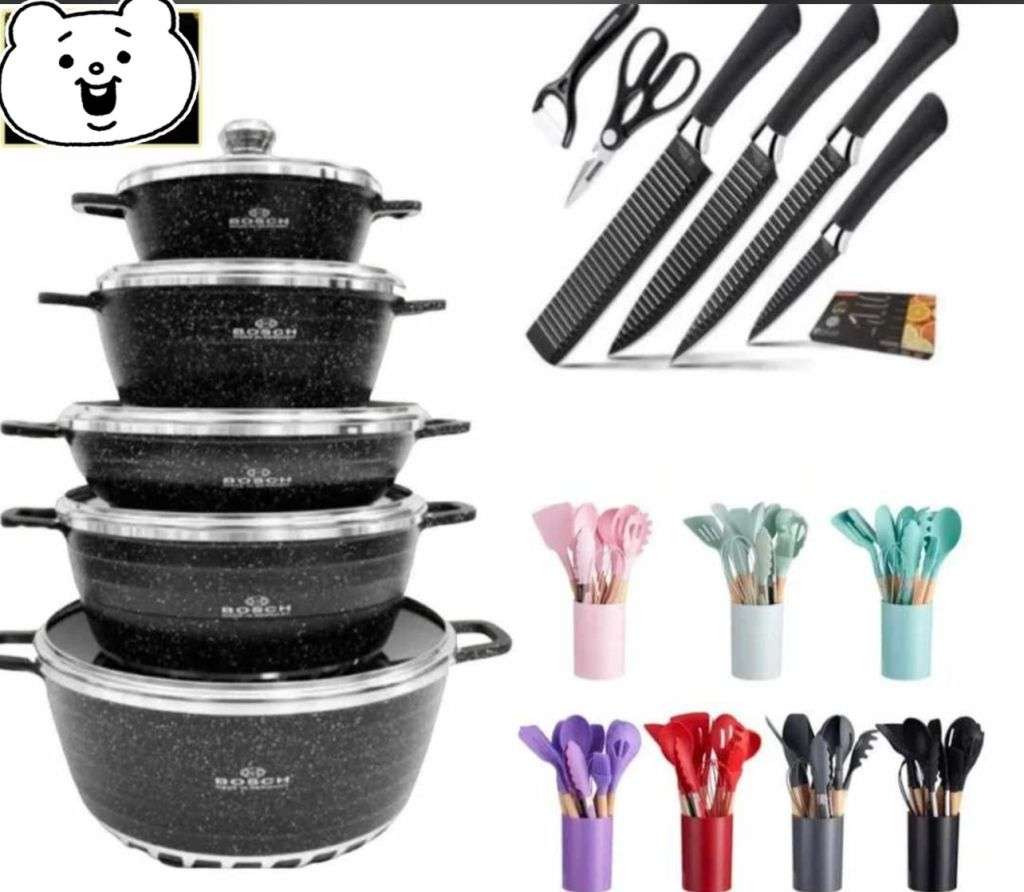 10 Piece Bosch pots + Kitchen Accessories
