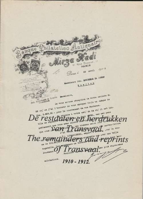 De restanten en herdrukken van Transvaal/The remainders and reprints of Transvaal 1910-1912