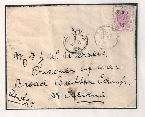 ANGLO-BOER WAR cover from WINBURG to BROADBOTTOM CAMP, with letter