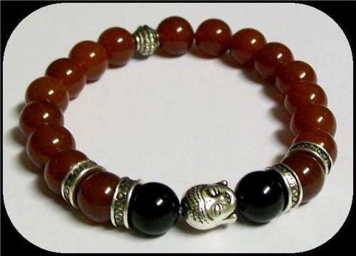 Men's Carnelian Buddha Bracelet - Sacral and Solar Plexus Chakra