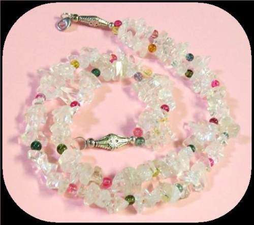 Clear Quartz Crystal Necklace  - Third Eye and Crown Chakra