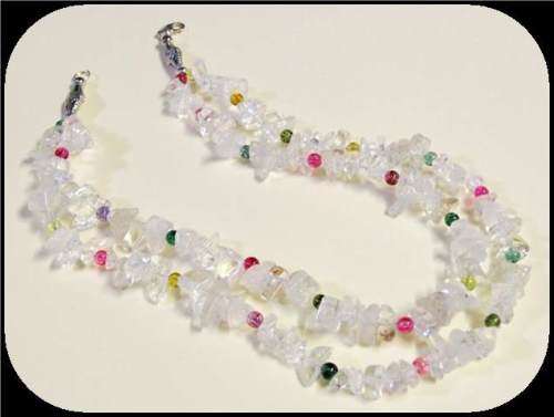 Clear Quartz Crystal Necklace  - Third Eye and Crown Chakra