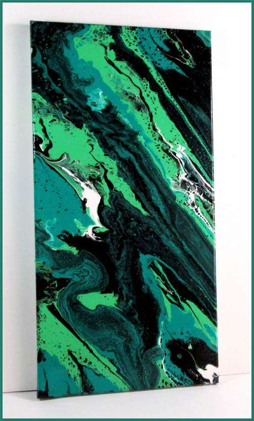 Acrylic Pour Painting  -  Shadows of Jade