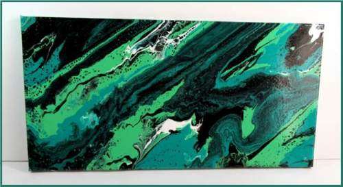Acrylic Pour Painting  -  Shadows of Jade