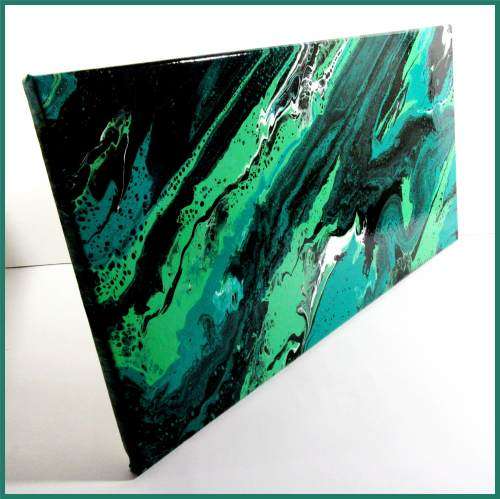 Acrylic Pour Painting  -  Shadows of Jade