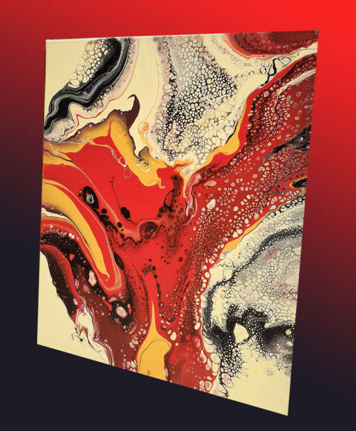 Sizzling Affair - Acrylic pour art