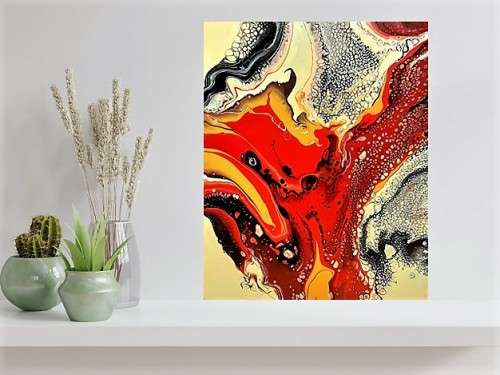 Sizzling Affair - Acrylic pour art