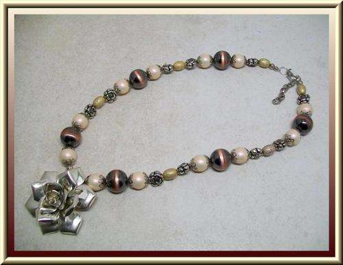 Stylish  necklace with rose pendant