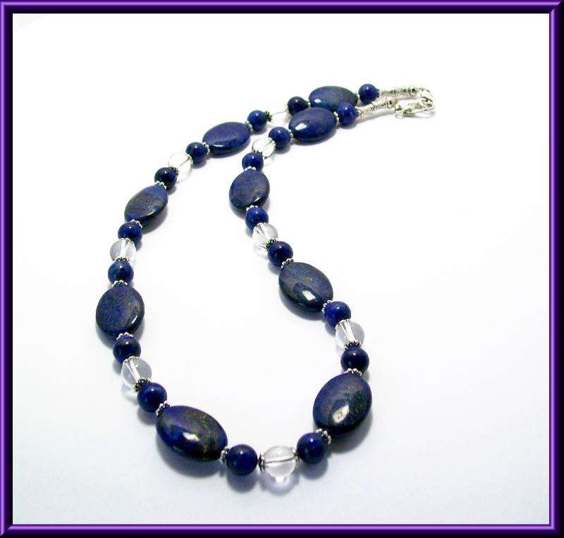 Lapis lazuli and rock crystal necklace