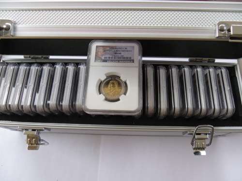 2008 NELSON MANDELA 90TH BIRTHDAY COLOUR LABEL,20 X NGC GRADED MS66 WITH CASE INCLUDED