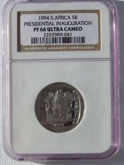 1994 PRESIDENTIAL INAUGURATION. NGC GRADED PROOF 66 ULTRA CAMEO.