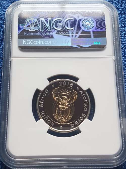 2018 SOUTH AFRICA PROOF R5 - NELSON MANDELA CENTENARY- NGC  GRADED PF69UC -