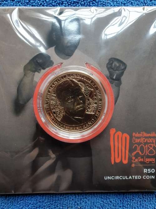 2018 LIMITED EDITION NELSON MANDELA CENTENARY BRONZE ALLOY R50. SEALED AS FROM SA MINT