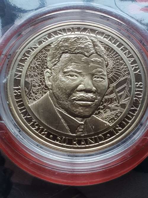 2018 LIMITED EDITION NELSON MANDELA CENTENARY BRONZE ALLOY R50. SEALED AS FROM SA MINT
