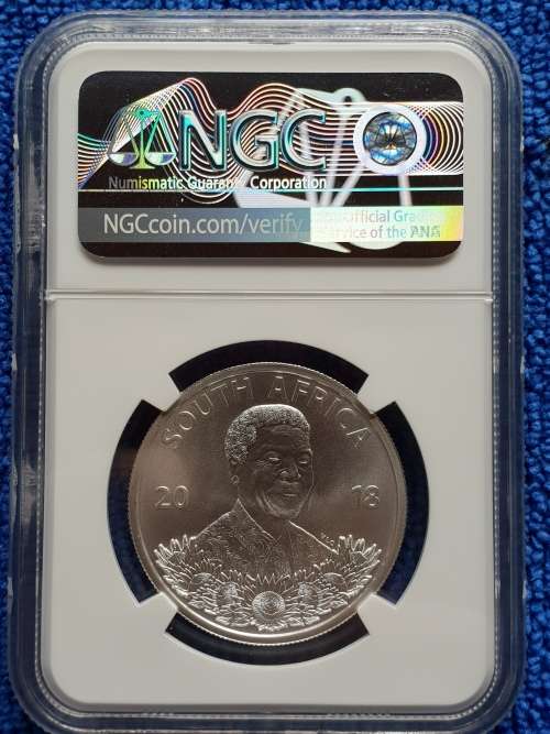 2018 NELSON MANDELA UNCIRCULA SILVER R1 - LIFE OF A LEGEND ROBBEN ISLAND-  NGC MS 70 -FINEST KNOWN!