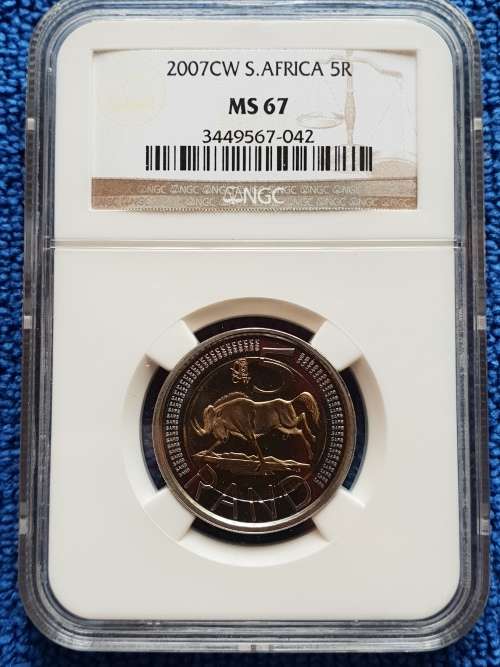 2007 CW SOUTH AFRICA R5 -NGC GRADED MS67