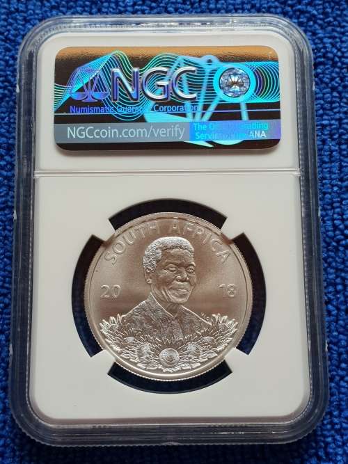 2018 NELSON MANDELA UNCIRCULA SILVER R1 - LIFE OF A LEGEND ROBBEN ISLAND-  NGC MS 69 -2nd FINEST!