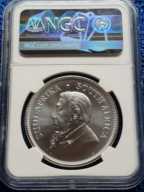 2018 SOUTH AFRICA UNCIRCULATED SILVER R1 -SILVER KRUGERRAND- NGC GRADED MS68