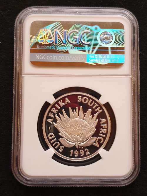 1992 SOUTH AFRICA SILVER PROOF R1 -COINAGE CENTENNIAL- NGC GRADED PROOF 70 UC   FINEST KNOWN!!