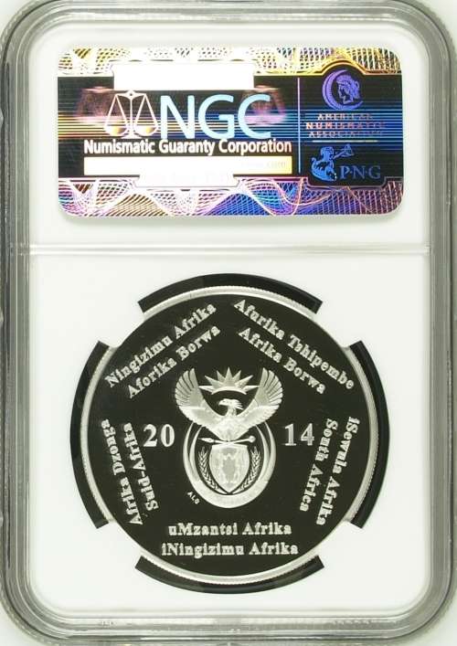 2014 SOUTH AFRICA SILVER PROOF R2 -20 YEARS OF DEMOCRACY- NGC GRADED PF70 UC-  FINEST KNOWN!!