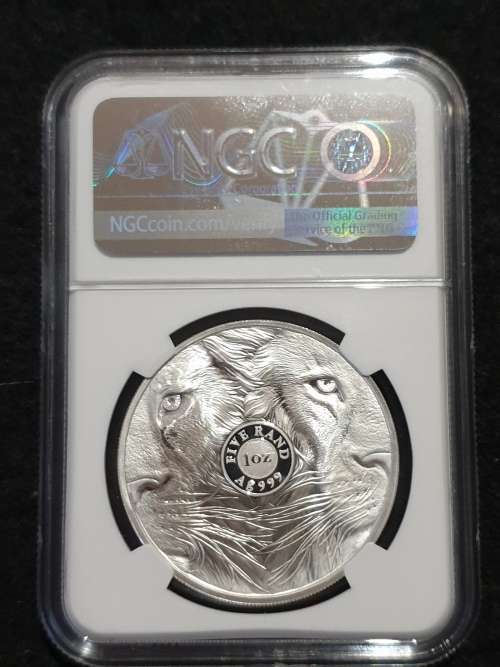 2019 SILVER 1oz BIG 5 R5 - LION- NGC GRADED PF70 ULTRA CAMEO- **FINEST KNOWN!! TOP POP!!