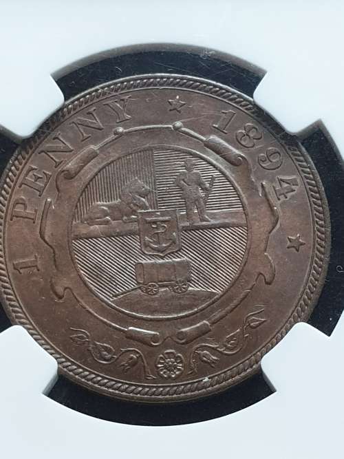 1894 ZAR PENNY-NGC GRADED MS63BN **SCARCE HIGH GRADE** LOW MINTAGE OF ONLY 10769