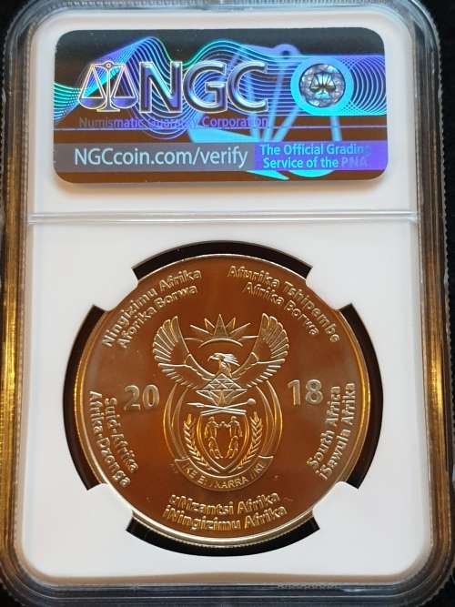 2018 NELSON MANDELA CENTENARY R50 - BRONZE ALLOY- PERFECT MINT STATE GRADE - NGC MS70