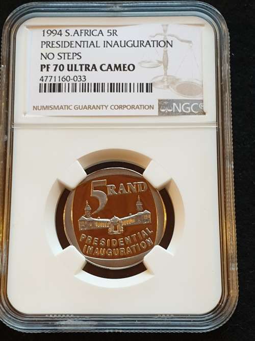 1994 PRESIDENTIAL INAUGURATION R5   - *NO STEPS*  NGC GRADED PROOF 70 ULTRA CAMEO **FINEST KNOWN!!