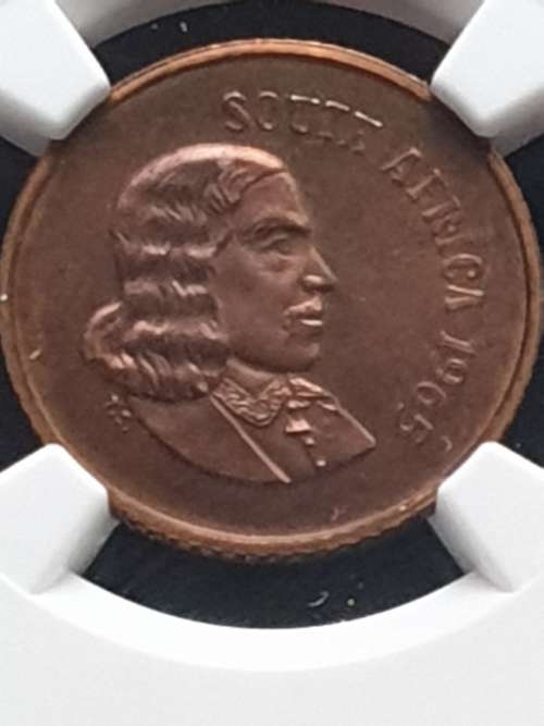 1965 SOUTH AFRICA PROOF 1c -ENGLISH- NGC GRADED PF66RB **HIGH GRADE ONLY 3 HIGHER IN RB**