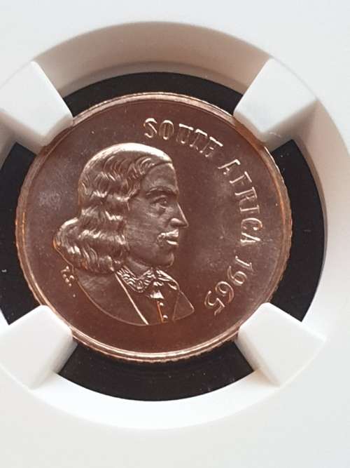 1965 SOUTH AFRICA PROOF 1c -ENGLISH- NGC GRADED PF67RD **SCARCE GRADE WITH ONLY 2 HIGHER IN RD