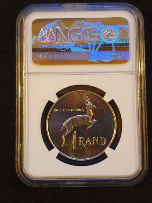 1965 SOUTH AFRICA SILVER R1 -ENGLISH- NGC GRADED PROOF 66 **HIGH GRADE**