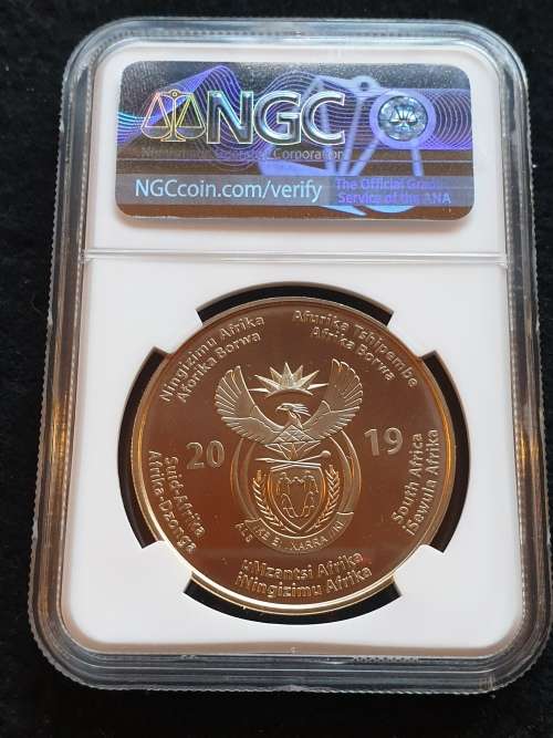 2019 BRONZE ALLOY R50 -25y CONSTITUTIONAL DEMOCRACY-    NGC MS70   FINEST KNOWN!!