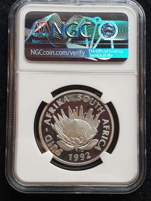 1992 SOUTH AFRICA SILVER PROOF R1 -COINAGE CENTENNIAL- NGC GRADED PROOF 68 ULTRA CAMEO