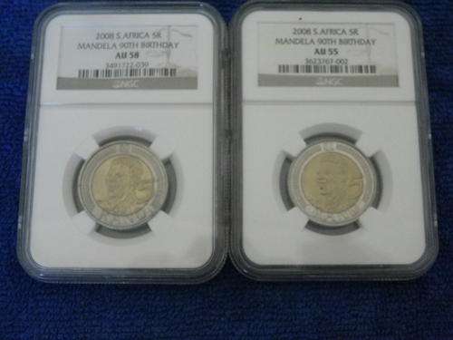 2008 90TH BIRTHDAY AU 2 COIN SET AU55 +AU58 NGC GRADED