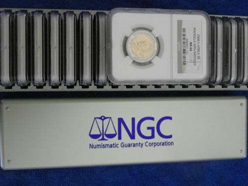 2008 NELSON MANDELA 90TH BIRTHDAY NGC GRADED MS66   20 SLABBED R5 COINS IN NGC SILVER BOX
