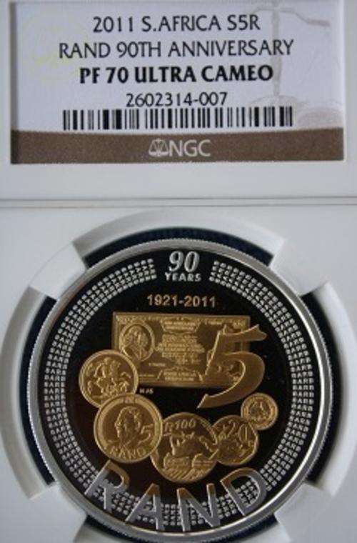 2011 90TH ANNIVERSARY STERLING SILVER+GOLD PLATED CROWN. HIGHEST GRADE NGC PF70 ULTRA CAMEO.!