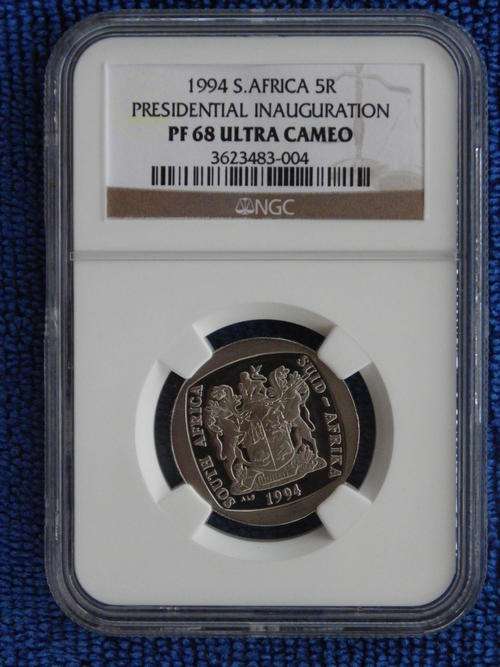 1994 PRESIDENTIAL INAUGURATION5 NGC GRADED PROOF 68 ULTRA CAMEO.HIGH VALUE COIN