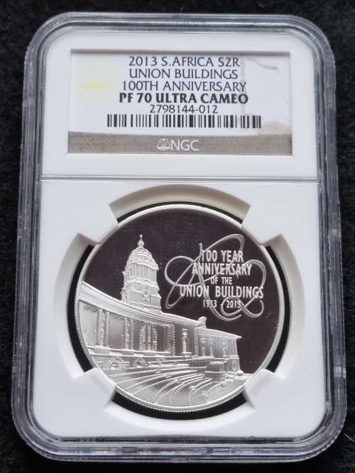 2013 UNION BUILDINGS -100TH ANNIVERSARY- SILVER R2. NGC GRADED PROOF 70 ULTRA CAMEO   *FINEST KNOWN*