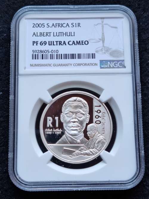 2005 SILVER R1 -ALBERT LUTHULI- NGC GRADED PF69 ULTRA CAMEO