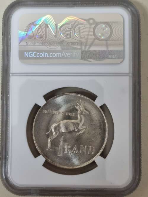 1966 SOUTH AFRICA SILVER ONE -ENGLISH- NGC GRADED MS63