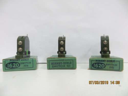 Hornby  Dublo Green G3 Switch boxed - Rare x 3