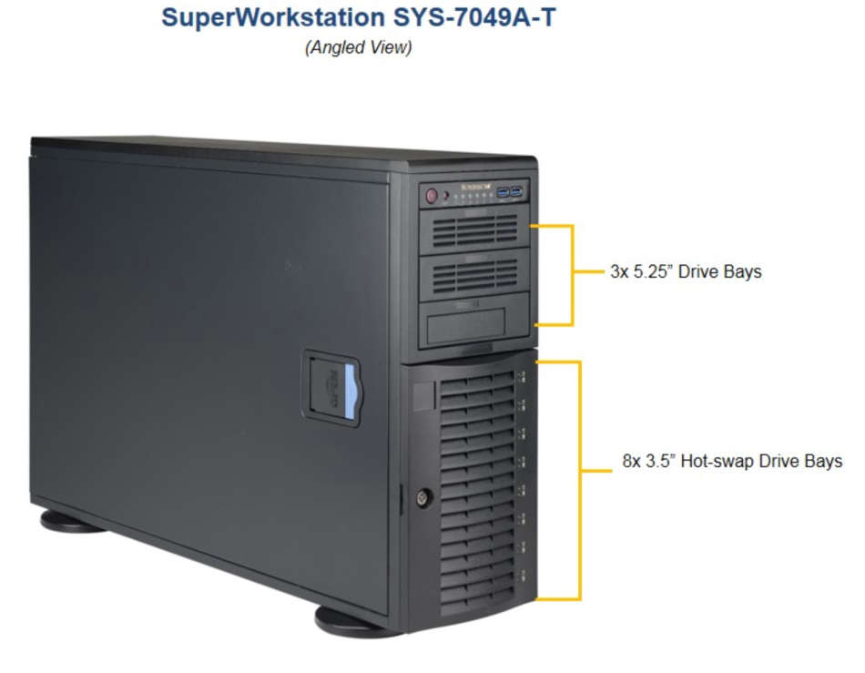 SERVER SUPERMICRO SuperWorkstation 7049A-T SERVER 2 X INTEL XEON CPU E5 - 2360 V4 @ 2.2GHz