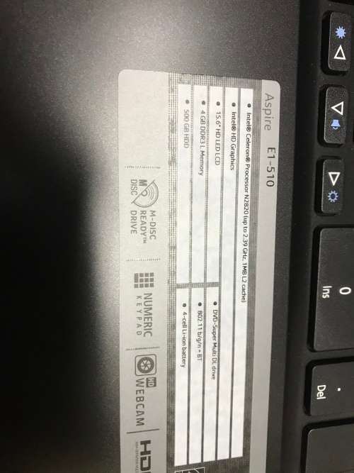 Acer Aspire E - 15.6 " , Intel Celeron , 15.6 '' HD, 4 GB DDR 3 , 500 GB HDD