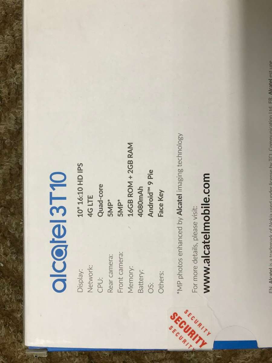 Brand New ! Alcatel 3T 10 inch Tablet 4G LTE