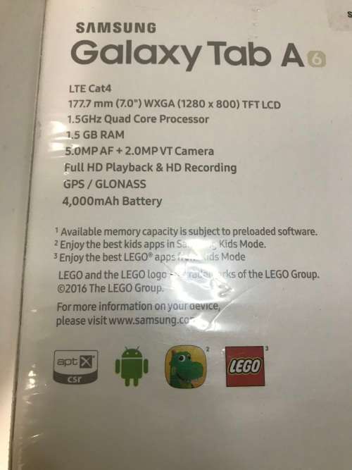 Brand New Sealed !!! Samsung Galaxy Tab A6