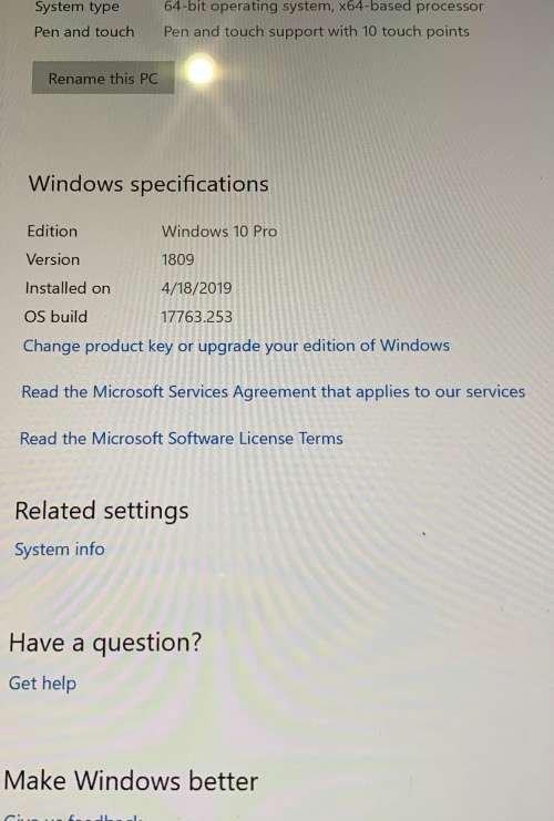 Tablet / Laptop :  MICROSOFT SURFACE PRO 4 Core i5 6th Gen 4GB RAM 128GB SSD
