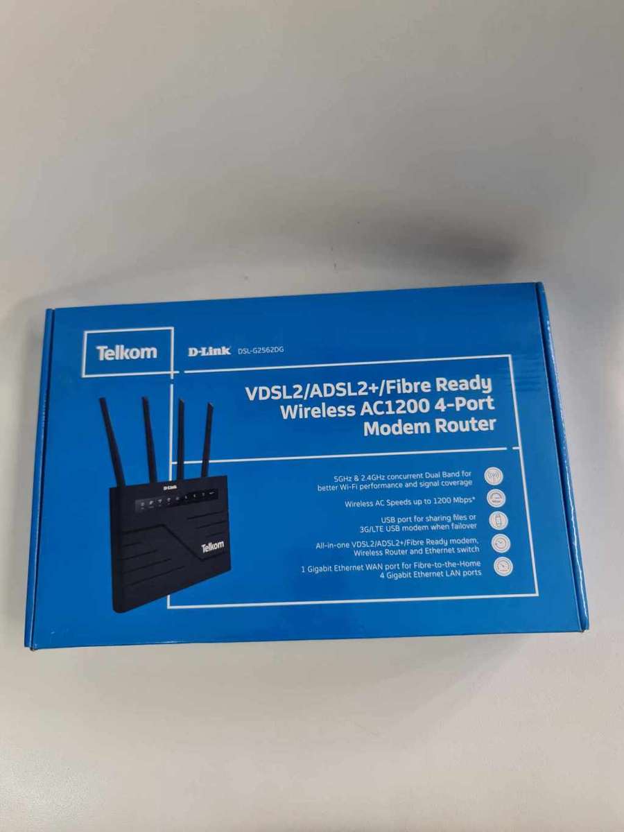 D-Link Fibre Ready Wireless AC1200 4-Port Modem Router - new