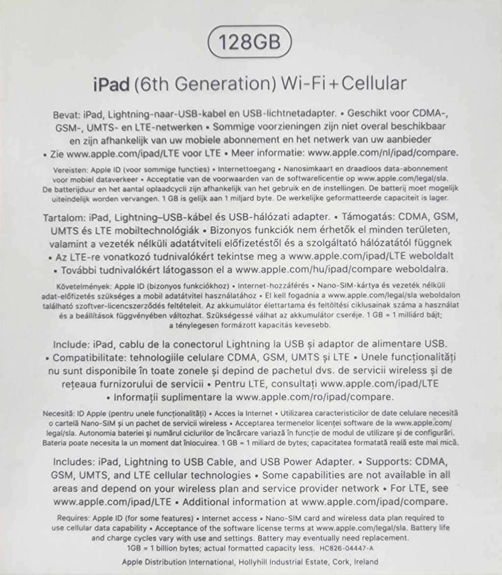 Apple iPad (6th Generation) 128GB preowned