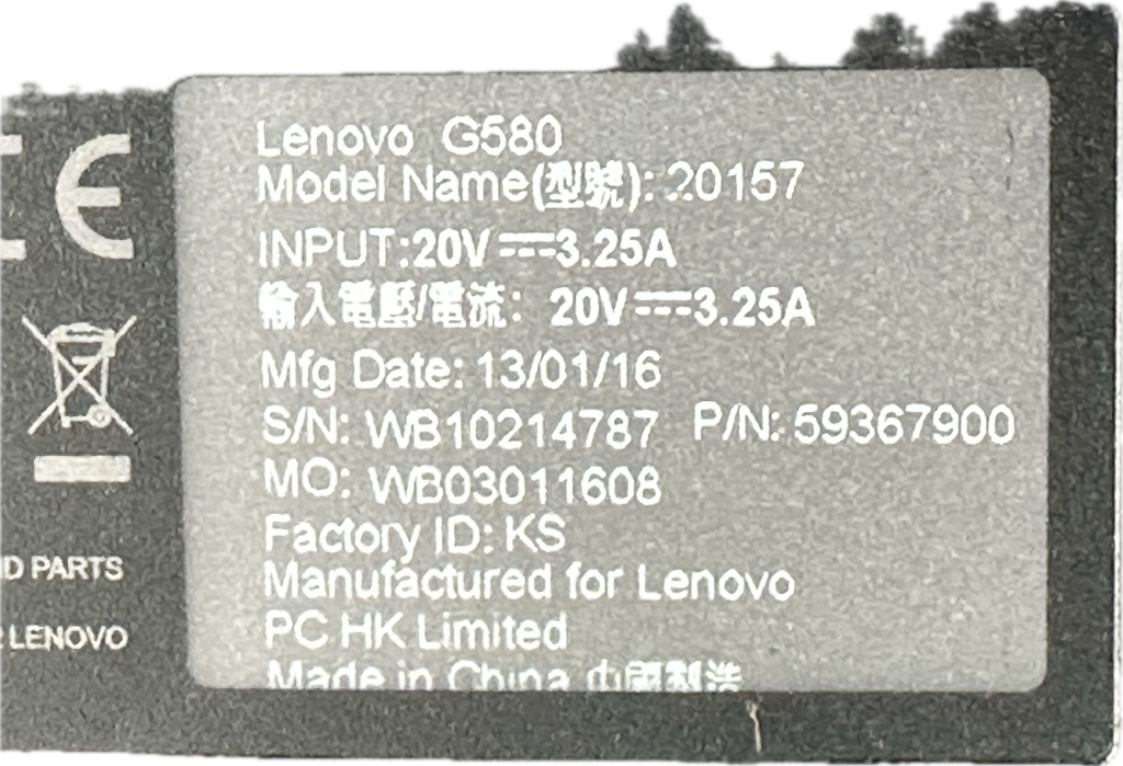 Clearance:  LENOVO G580 - spares / repairs