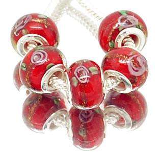 Murano Style Bead, Red